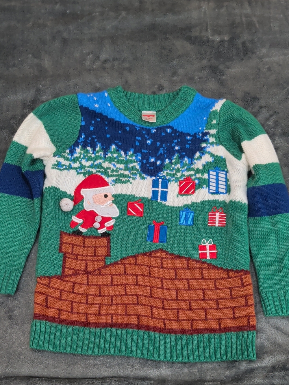 Ugly  Christmas Sweater , Holiday Unisex Sweater With Santa Size 4-5